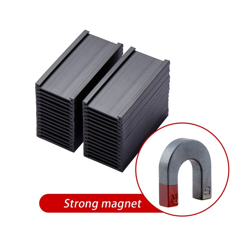 Eeoyu Magnetic Label Holders with Magnets Magnetic Data Card Holders with Clear Plastic Protectors for Metal Shelf, Whiteboard, Set of 50 (1 x 2 Inch) - Image 3